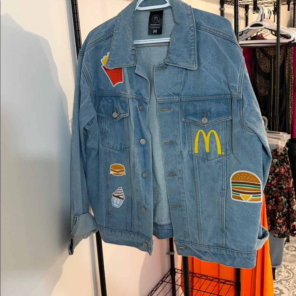 McDonald's Blue Jean Jacket with Colorful Patches
